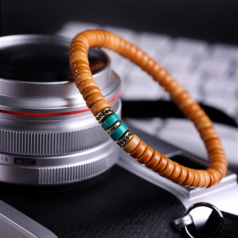 Natural Olive Pit Tablet-Shape Bracelet