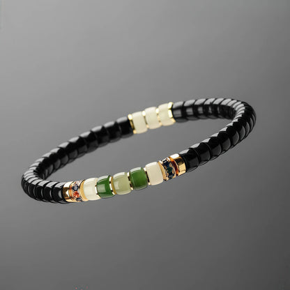 Rainbow Series Coconut Pedicel Bracelet with Jade Accents
