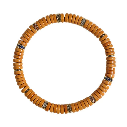 Natural Olive Pit Tablet-Shape Bracelet