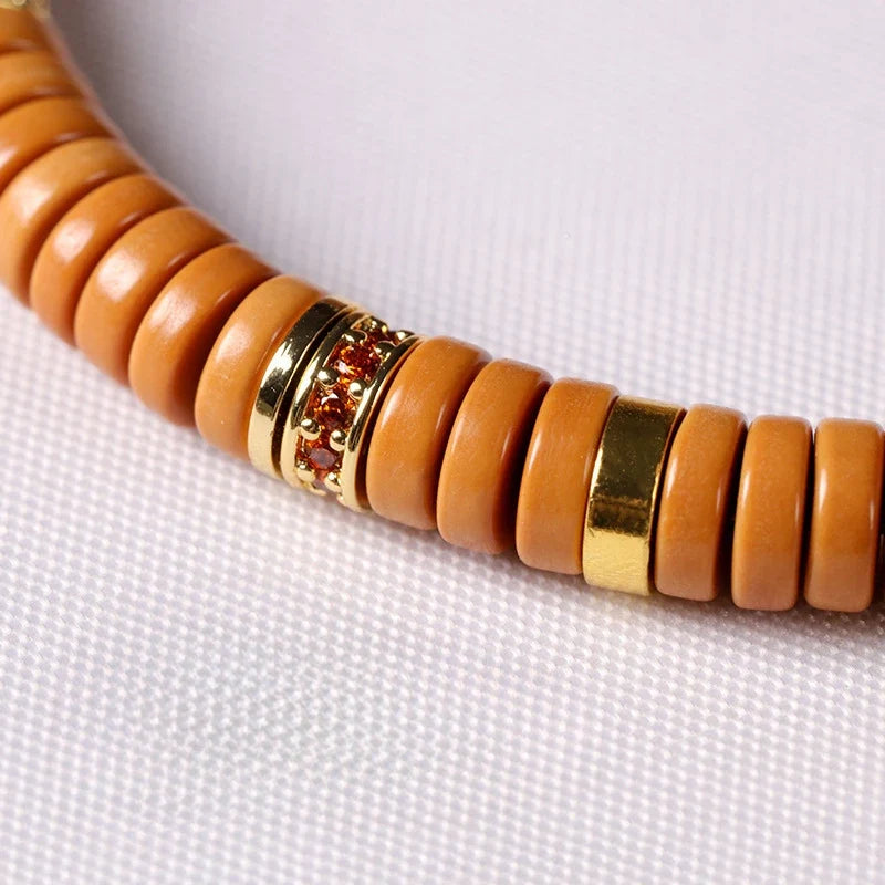 Natural Olive Pit Tablet-Shape Bracelet