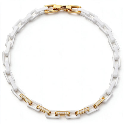 Zircon Square Ceramic Bracelet / Necklace