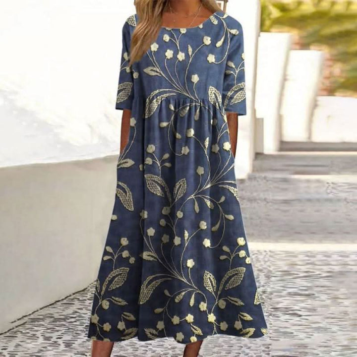 Wendy | Embroidered Relaxed Midi Dress