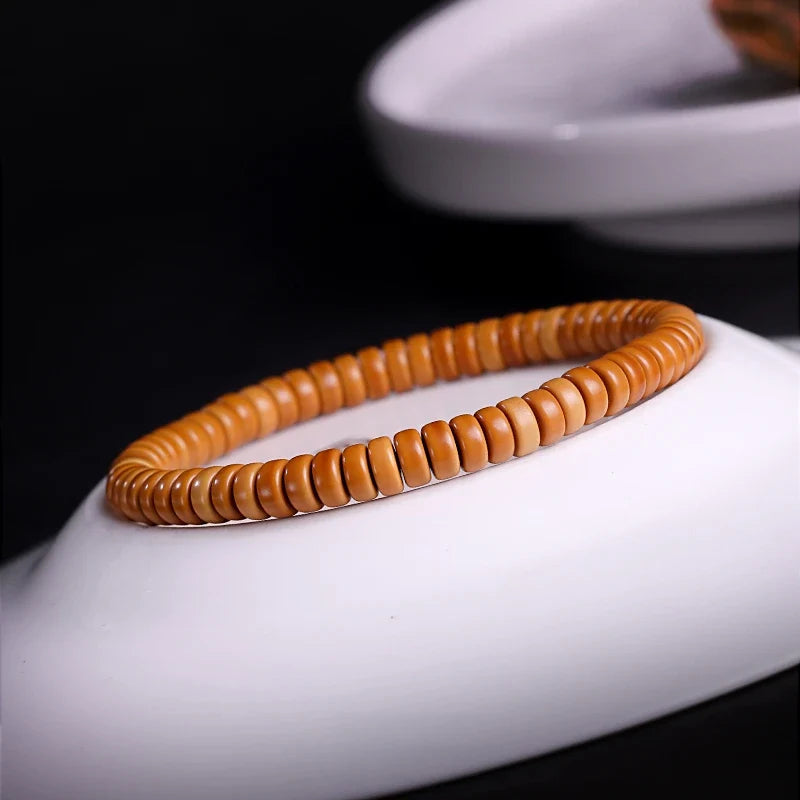 Natural Olive Pit Tablet-Shape Bracelet