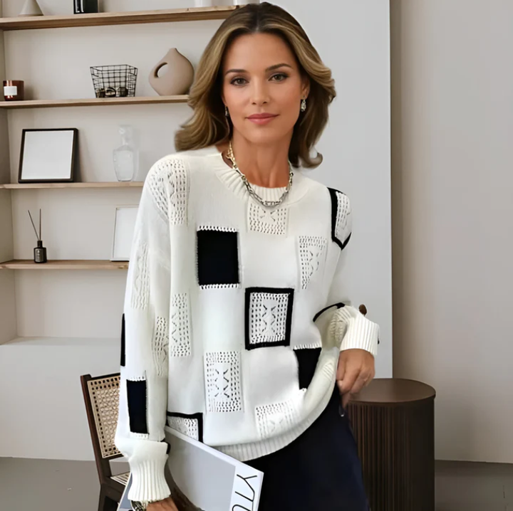 Rosie | Trendy Patchwork Sweater