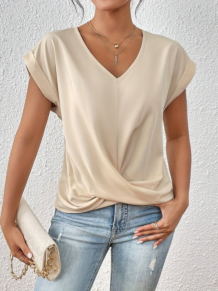 Elisa | V-neck Top with Knot Detail