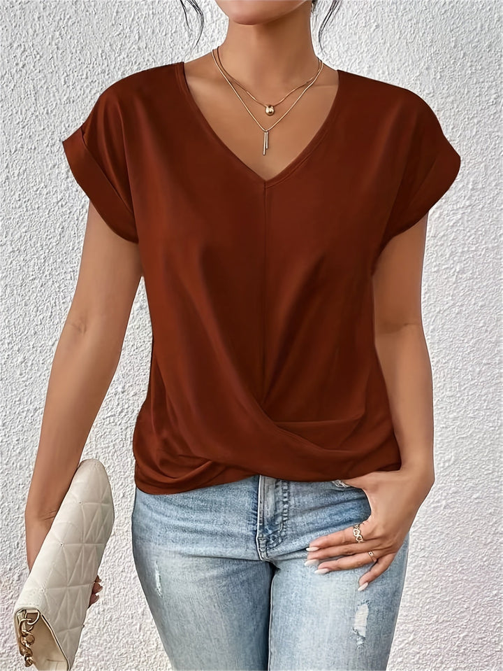 Elisa | V-neck Top with Knot Detail