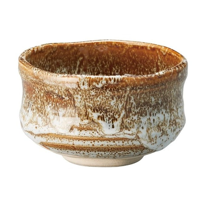 Ameyu Brown White Matcha Bowl