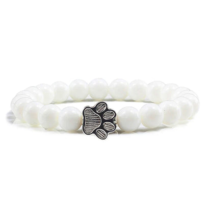 Beaded Paw Bracelet – Natural Stone Design