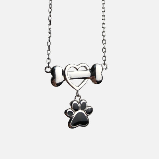 Dainty Dog Paw Necklace in Stainless Steel