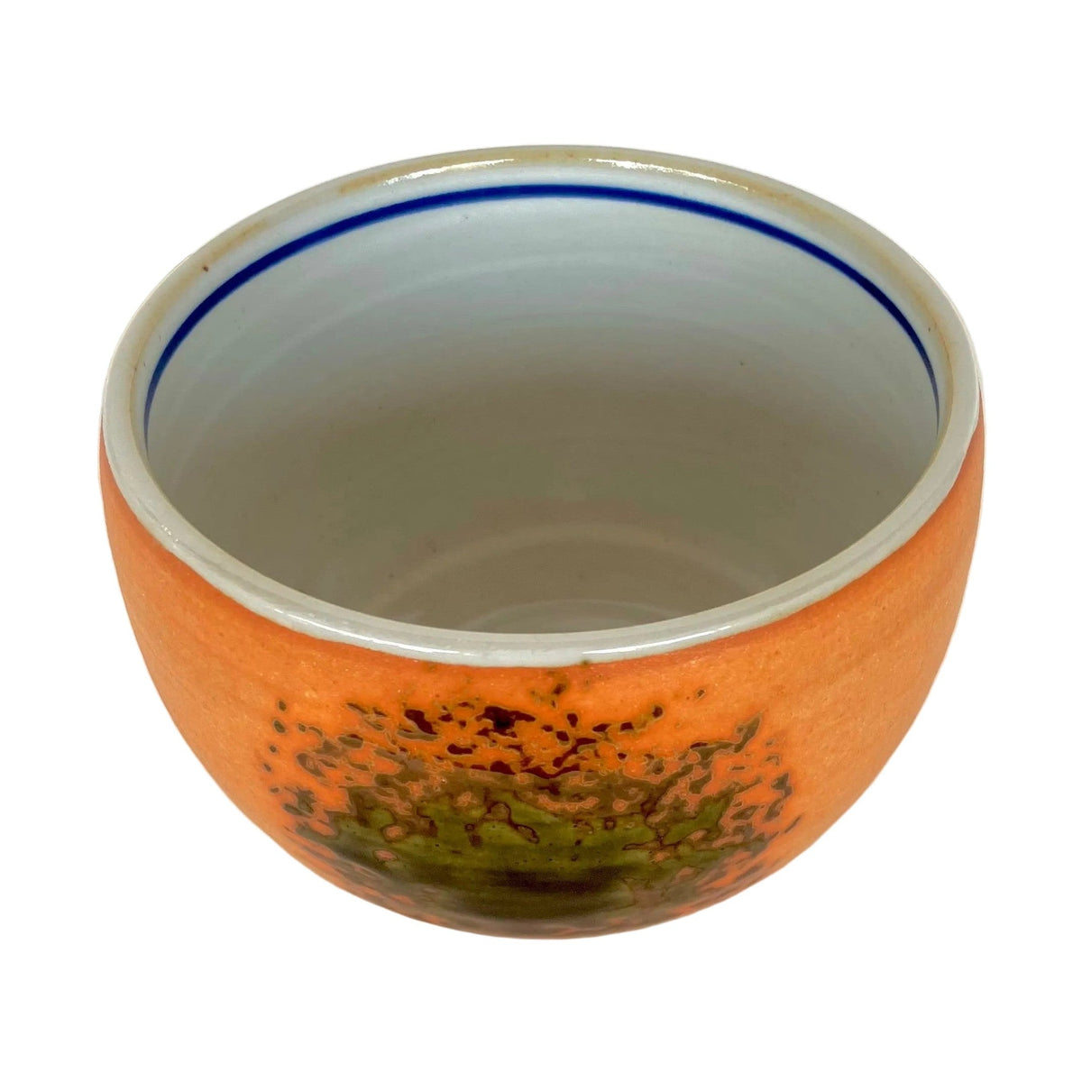 Iga Orange Oribe Round Matcha Bowl