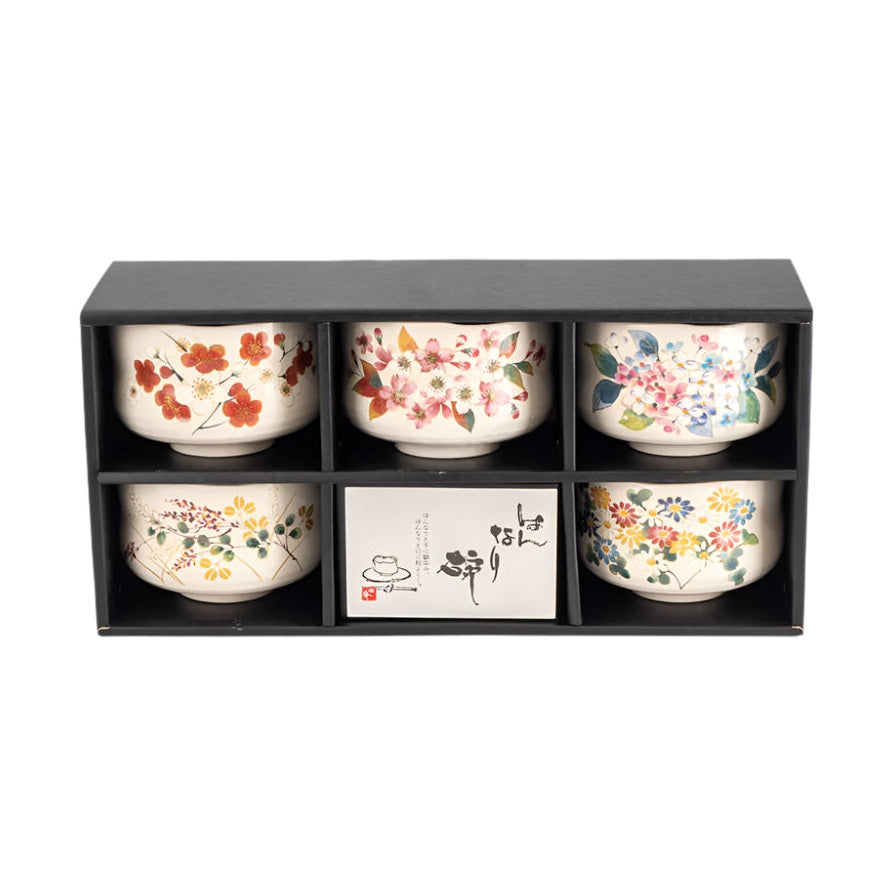 Manyo Kobiki Floral Matcha Bowl 5P Set