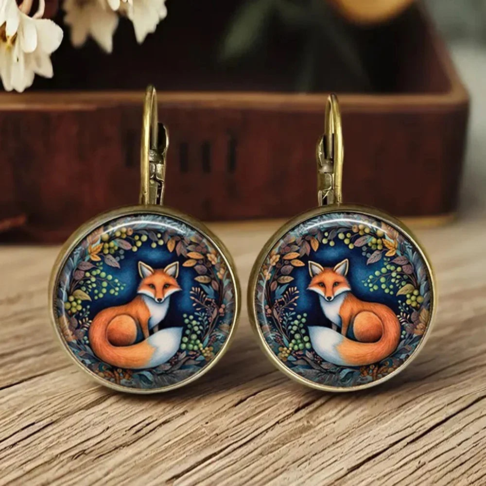 Whimsical Animal Glass Dome Earrings