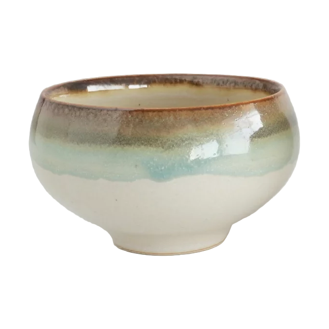 Saliu Handcrafted Turquoise Sazanami Matcha Bowl