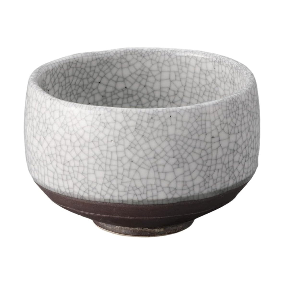 White Ink Crackle Matcha Bowl