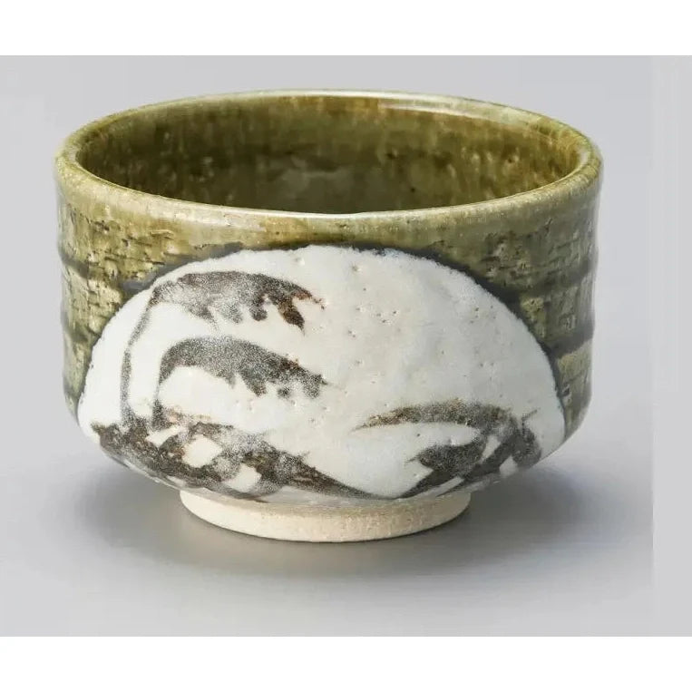 Yamaki Oribe Ash Matcha Bowl
