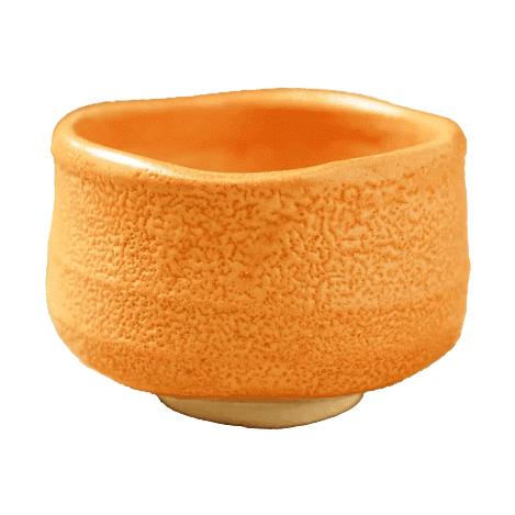 Yamaki Orange Shino Matcha Bowl