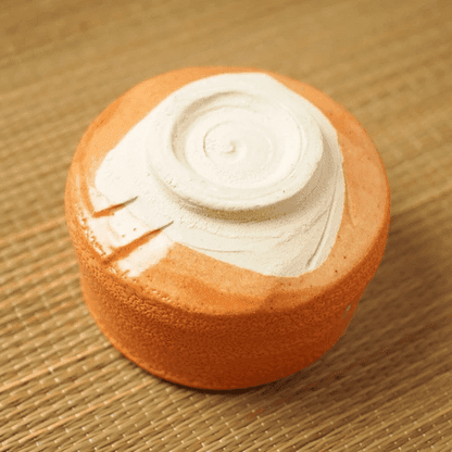 Yamaki Orange Shino Matcha Bowl