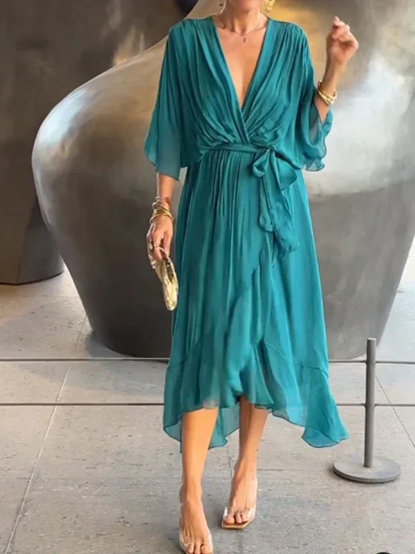 Monica | V-neck chiffon dress